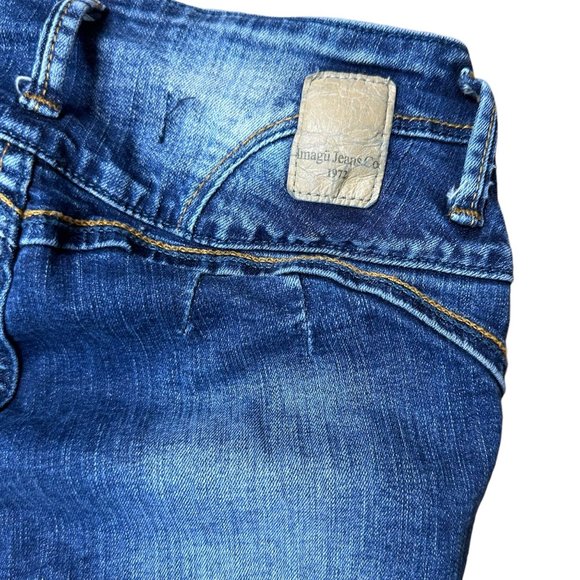 Womens Skinny Ripped Jeans Size 30 Blue Mid Rise Stretch Ankle Buttons - Picture 12 of 16